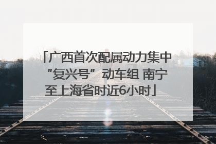 广西首次配属动力集中“复兴号”动车组 南宁至上海省时近6小时