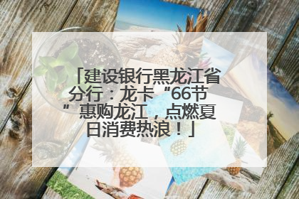 建设银行黑龙江省分行：龙卡“66节”惠购龙江，点燃夏日消费热浪！