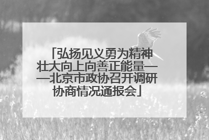弘扬见义勇为精神 壮大向上向善正能量——北京市政协召开调研协商情况通报会