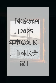 张家界召开2025年市总河长、市林长会议