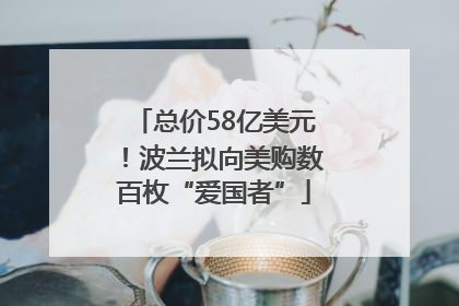 总价58亿美元！波兰拟向美购数百枚“爱国者”