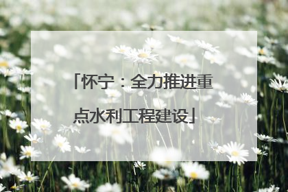 怀宁：全力推进重点水利工程建设