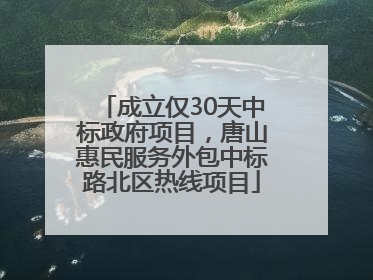 成立仅30天中标政府项目，唐山惠民服务外包中标路北区热线项目