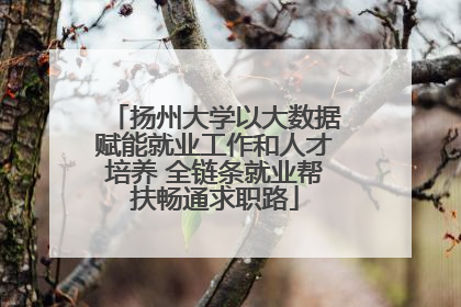 扬州大学以大数据赋能就业工作和人才培养 全链条就业帮扶畅通求职路