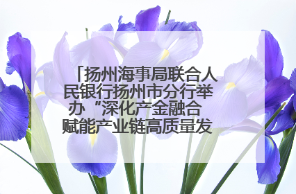 扬州海事局联合人民银行扬州市分行举办“深化产金融合 赋能产业链高质量发展”共建联学活动