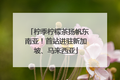 柠季柠檬茶扬帆东南亚！首站进驻新加坡、马来西亚