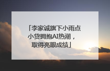 李家诚旗下小雨点小贷拥抱AI热潮，取得亮眼成绩