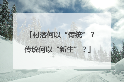 村落何以“传统”？传统何以“新生”？