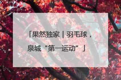 果然独家｜羽毛球，泉城“第一运动”