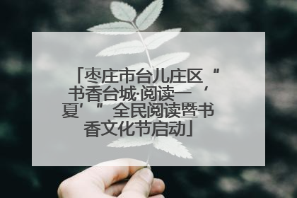 枣庄市台儿庄区“书香台城·阅读一‘夏’”全民阅读暨书香文化节启动