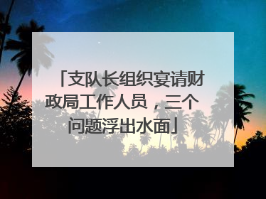 支队长组织宴请财政局工作人员，三个问题浮出水面