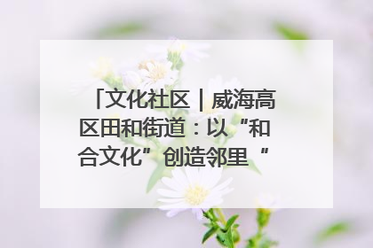 文化社区｜威海高区田和街道：以“和合文化”创造邻里“和合之美”