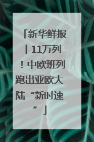 新华鲜报丨11万列！中欧班列跑出亚欧大陆“新时速”
