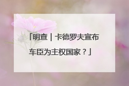 明查｜卡德罗夫宣布车臣为主权国家？