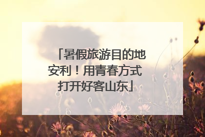 暑假旅游目的地安利！用青春方式打开好客山东
