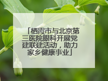 栖霞市与北京第三医院眼科开展党建联建活动，助力家乡健康事业