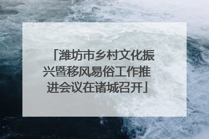 潍坊市乡村文化振兴暨移风易俗工作推进会议在诸城召开
