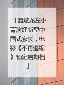 潘斌龙左小青演绎新型中国式家长，电影《不再退缩》预定暑期档