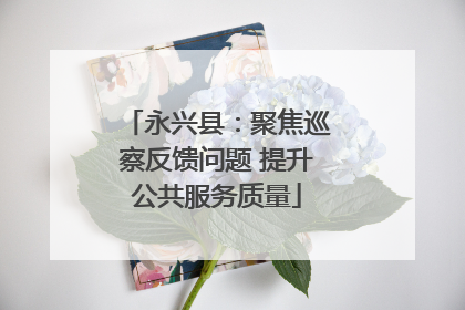 永兴县：聚焦巡察反馈问题 提升公共服务质量