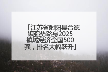 江苏省射阳县合德镇强势跻身2025镇域经济全国500强，排名大幅跃升