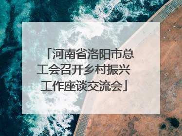 河南省洛阳市总工会召开乡村振兴工作座谈交流会