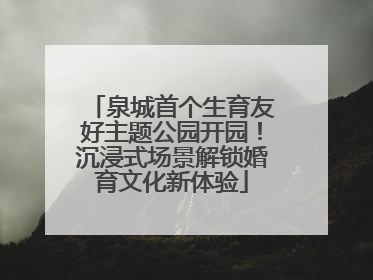泉城首个生育友好主题公园开园！沉浸式场景解锁婚育文化新体验