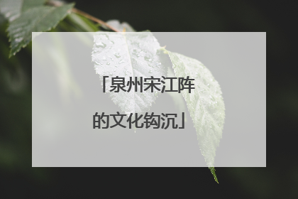 泉州宋江阵的文化钩沉