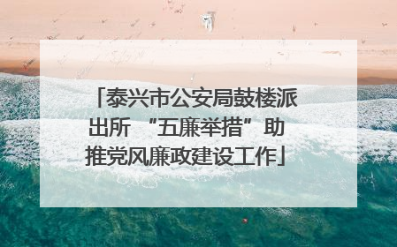 泰兴市公安局鼓楼派出所 “五廉举措”助推党风廉政建设工作