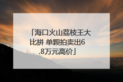 海口火山荔枝王大比拼 单颗拍卖出6.8万元高价