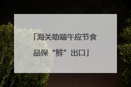 海关助端午应节食品保“鲜”出口