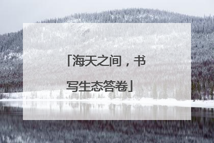 海天之间，书写生态答卷