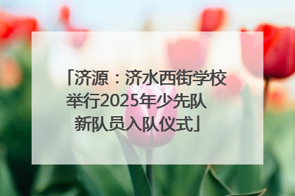 济源：济水西街学校举行2025年少先队新队员入队仪式