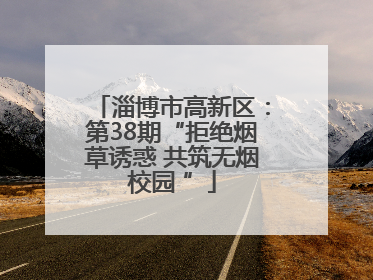 淄博市高新区：第38期“拒绝烟草诱惑 共筑无烟校园 ”