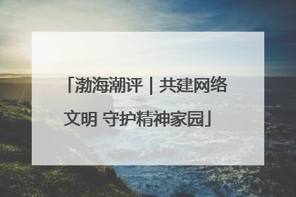 渤海潮评｜共建网络文明 守护精神家园