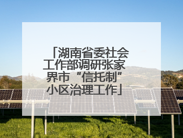 湖南省委社会工作部调研张家界市“信托制”小区治理工作