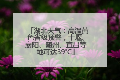 湖北天气：高温黄色省级预警，十堰、襄阳、随州、宜昌等地可达39℃