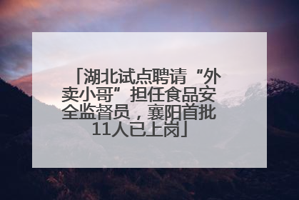 湖北试点聘请“外卖小哥”担任食品安全监督员，襄阳首批11人已上岗