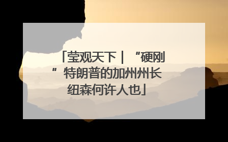 莹观天下｜“硬刚”特朗普的加州州长纽森何许人也