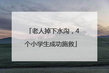 老人掉下水沟，4个小学生成功施救