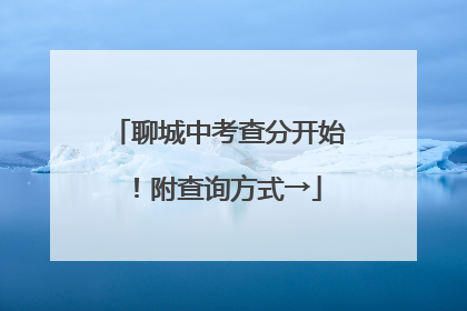 聊城中考查分开始！附查询方式→