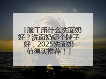 脸干用什么洗面奶好？洗面奶哪个牌子好，2025洗面奶值得买推荐！
