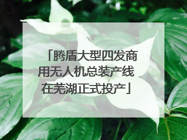 腾盾大型四发商用无人机总装产线在芜湖正式投产