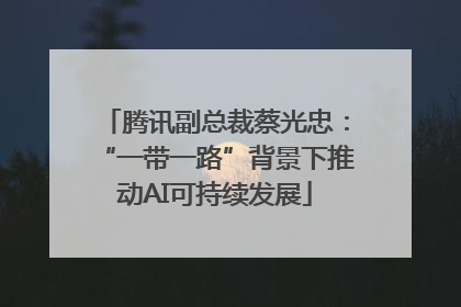 腾讯副总裁蔡光忠：“一带一路”背景下推动AI可持续发展