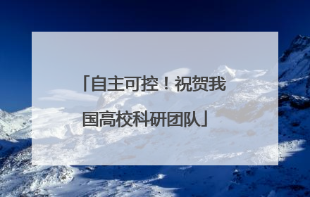 自主可控！祝贺我国高校科研团队