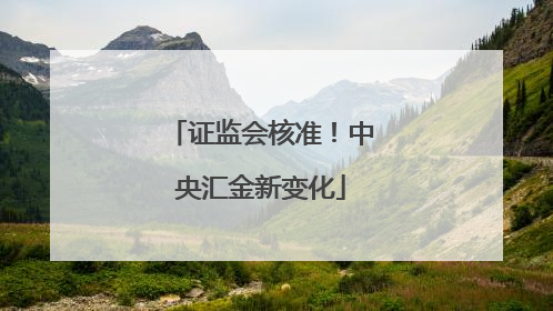 证监会核准！中央汇金新变化
