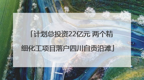 计划总投资22亿元 两个精细化工项目落户四川自贡沿滩