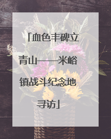 血色丰碑立青山——米峪镇战斗纪念地寻访