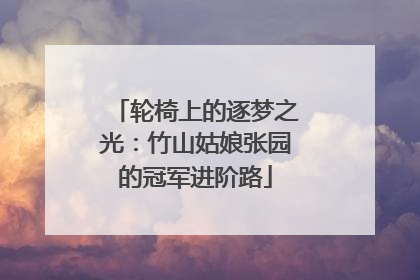 轮椅上的逐梦之光：竹山姑娘张园的冠军进阶路