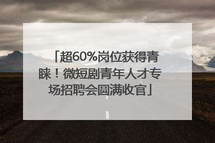 超60%岗位获得青睐！微短剧青年人才专场招聘会圆满收官
