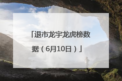 退市龙宇龙虎榜数据（6月10日）